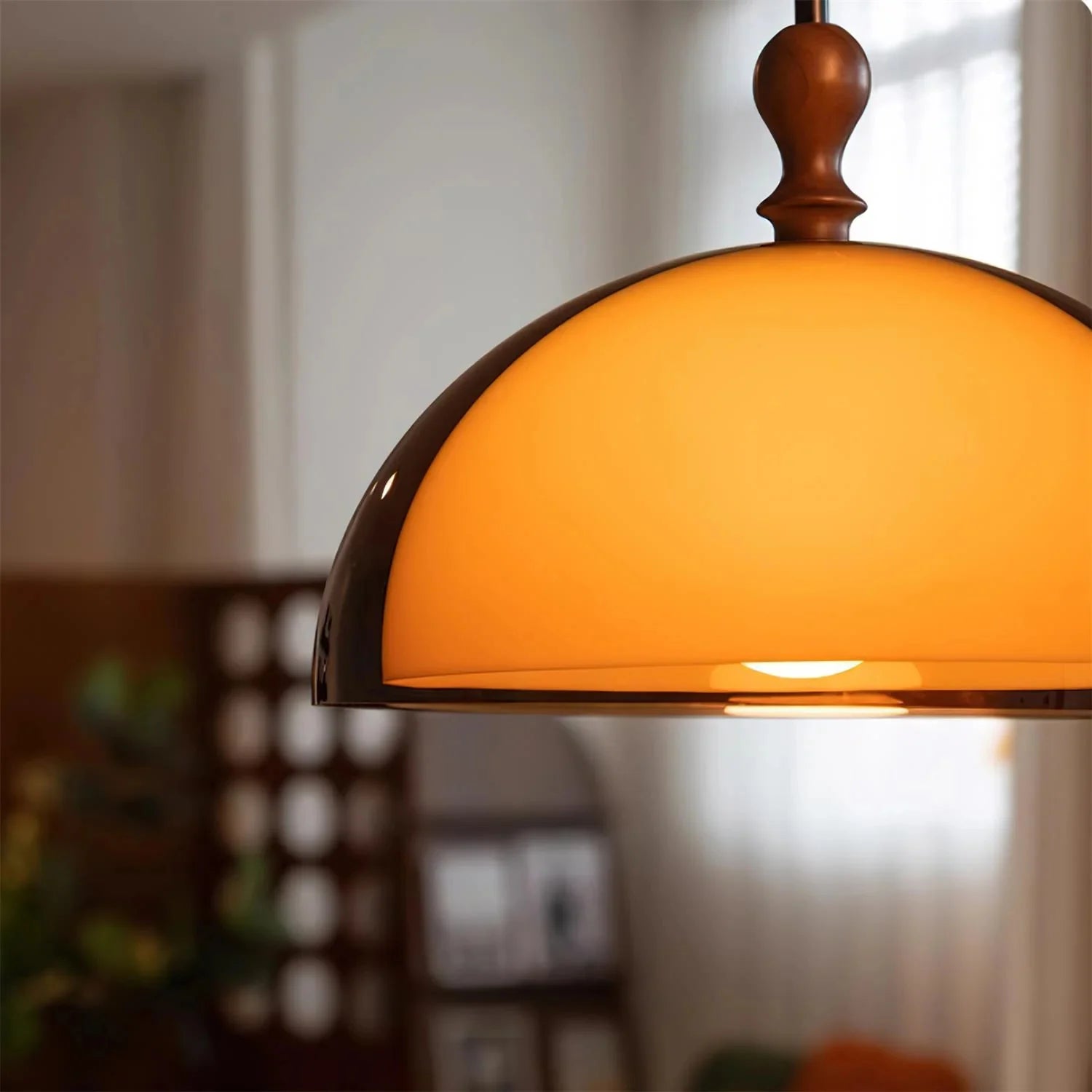 Mid-Century Retro Hängeleuchte „Amber Arc“ – Schwenkbare Designer-Pendelleuchte (Ø 35cm)
