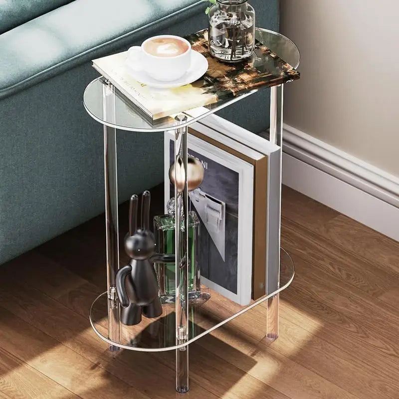 Mid-Century Acryl Beistelltisch „Crystal“ – Transparenter Design-Organizer & Nachttisch