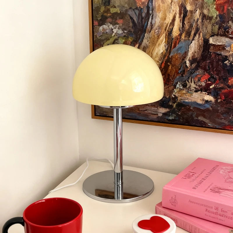 Mid-Century Glas-Pilzlampe „Sol“ – Dimmbare Design-Tischleuchte