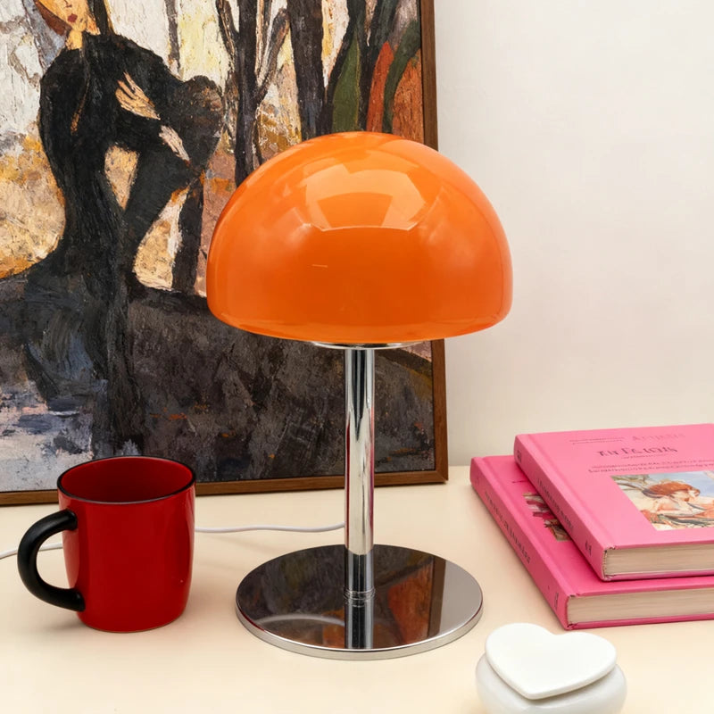 Mid-Century Glas-Pilzlampe „Sol“ – Dimmbare Design-Tischleuchte