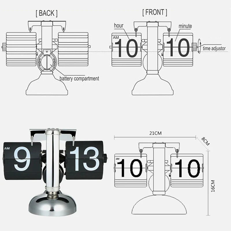 Flip Clock Vintage – Mechanische Retro Klappzahluhr