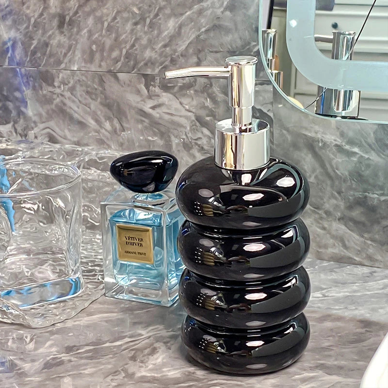 Mid-Century Keramik Seifenspender „Bubbles“ – Skulpturales Design für Bad & Küche