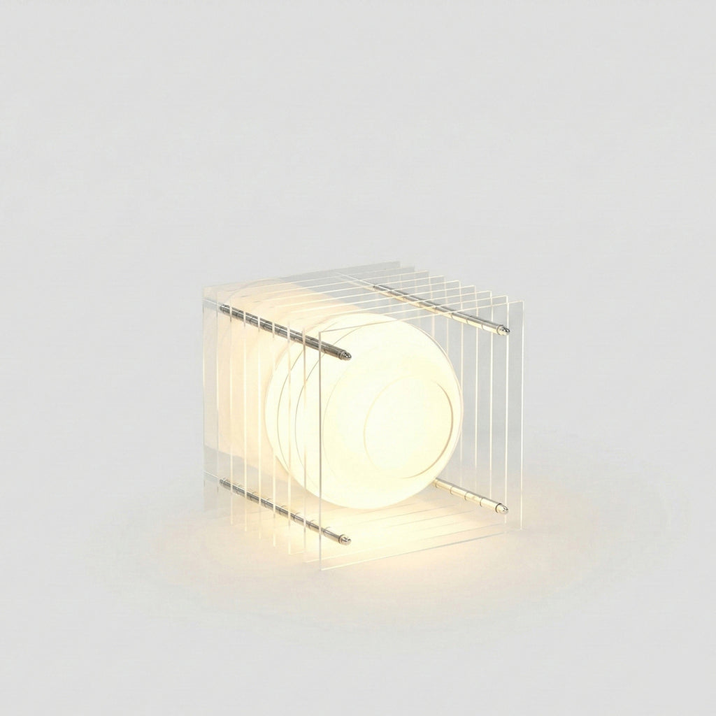 Space-Age Acryl-Tischleuchte „Orbit“ – Retro-Design Thousand Layer Lampe (15cm)