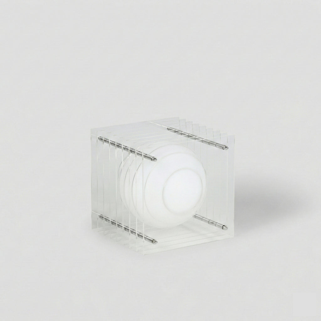 Space-Age Acryl-Tischleuchte „Orbit“ – Retro-Design Thousand Layer Lampe (15cm)