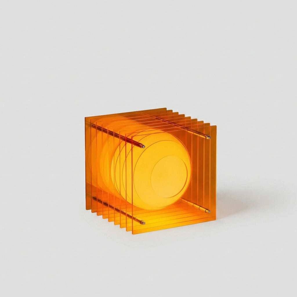Space-Age Acryl-Tischleuchte „Orbit“ – Retro-Design Thousand Layer Lampe (15cm)