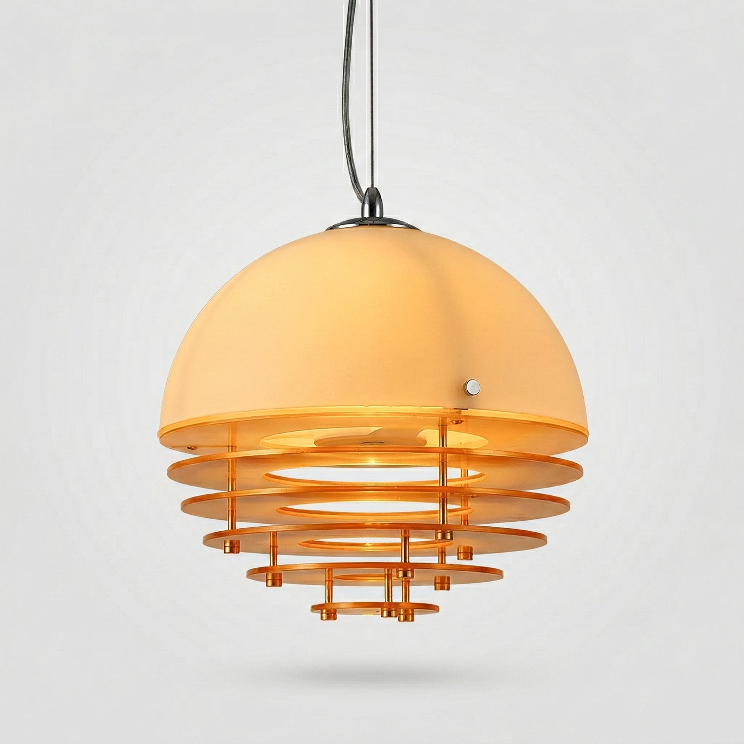 Bauhaus Design-Pendelleuchte „Solaris“ – Retro Sunset Orange (Ø 30cm)