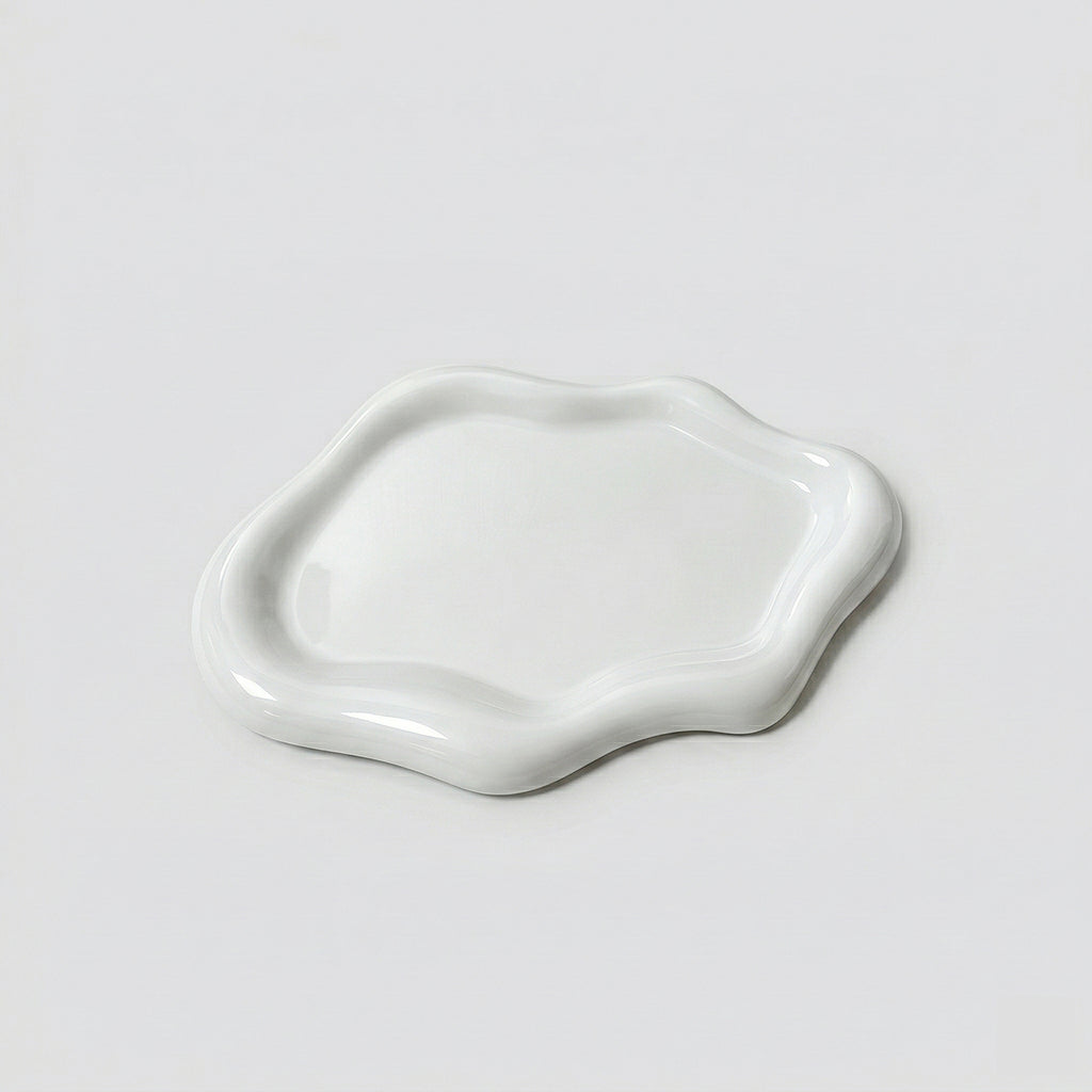 Mid-Century Design Schmuckschale „Liquid“ – Organisches Dekotablett in Silber